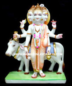 Estatua de pie de mármol blanco puro, dattreya - Product Image 2