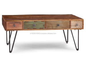 Escritorio de madera de diseño elegante Industrial - Product Image 1