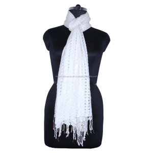 Rayon <b>Net</b> Skinny Scarf Hand Knitted Rayon <b>Net</b> Scarf for Girls SC0201 Rayon <b>Net</b> Skinny Skinny Hand Knitted - Product Image 2
