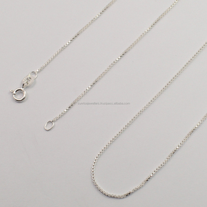 0,90mm 1mm 2mm caja cadena 925 plata esterlina collar de moda 16 "-30" directo de fábrica regalo al por mayor - Product Image 1