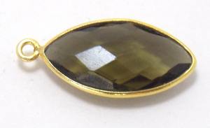 925สเตอร์ลิงเงินสโมควอตซ์อัญมณีชุบทองตัวเรือนเหลี่ยมเพชรพลอยสำหรับเครื่องประดับทำเครื่องประดับอัญมณีโบโฮ - Product Image 5