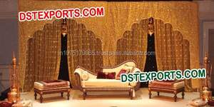 Beautiful Indian <b>Wedding</b> Ambi Backdrop Curtains Stage Decoration Paisley Design Velvet Material <b>Light</b> Weight Customized Size USA - Product Image 6