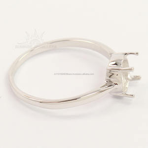 Solide 925 Argent pur Semi Monture Bague de Fiançailles Réglage Rond N'importe Quelle Taille NOUVEAU - Product Image 3