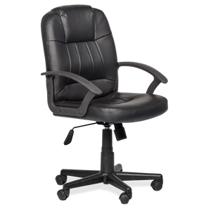 Chaise de bureau ergonomique pour ordinateur de bureau avec dossier moyen, pivotante, avec base en PP, Carmen 6080 PU noir, beige, crème - Product Image 1