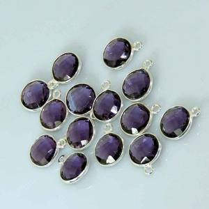 Pendentif en pierre d'améthyste plaqué or et argent sterling 925 en forme de poire collier de pierres précieuses violettes prix de gros - Product Image 1