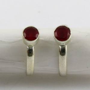 Anillo de plata de primera ley y piedra preciosa para mujer, sortija, plata esterlina 925, Circonia cúbica, zirconia, circonita, zirconita, zirconita, Color Rojo - Product Image 5