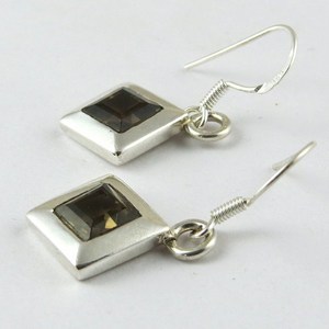 Smoky Quartz boucles d'oreilles en argent Sterling 925 bijoux en argent nouvel arrivage bijoux en argent dernière mode - Product Image 3