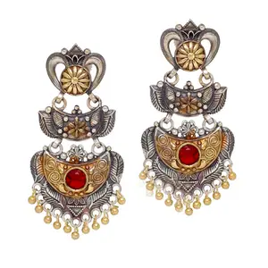 斋浦尔集市批发氧化黄金镀银饰品印度传统设计Jhumka耳环时尚女性和女孩
