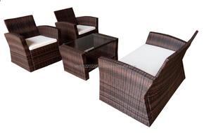 PE Poly Mimbre Ratán Muebles de jardín al aire libre Cómodo juego de sofás para su espacio de jardín - Product Image 4