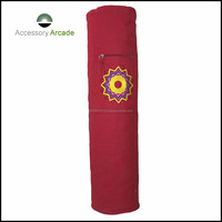 %100 Pamuklu Kumaş Yoga Matı Çantası Yoga Malzemeleri Tek Çakra İşlemeli Özel Renkli Logo OEM Marka Karton Kutu Sağlık Malzemeleri