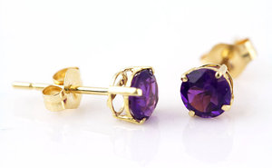 Pendiente de piedras preciosas de amatista pura Natural chapado en oro, Piercing de poste, hermosos diseños para bodas, aniversarios, ajuste de bisel - Product Image 6