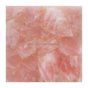 Azulejos de piedras preciosas semipreciosas de cuarzo rosa Natural de alta calidad, impermeables en forma de rectángulo para aplicación de Villa - Product Image 2