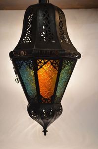 <b>Moroccan</b> <b>Lantern</b> Metal Ceiling Antique Decorative <b>Moroccan</b> Handmade Hanging Decor <b>Lanterns</b> for Hotel Home Black Glass Lamp - Product Image 3