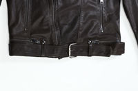 Veste en cuir de mouton véritable unisexe pour adultes, finition estivale, écologique, imperméable, respirante, en fourrure de mouton, lavée aux plantes
