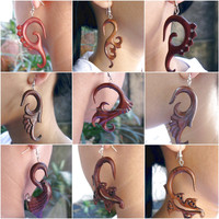 Pendientes étnicos de madera, producto al por mayor, tallado a mano, paquete variado, diseño directo desde Bali, Indonesia