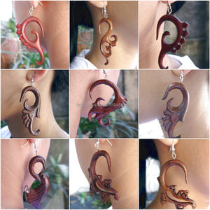 Pendientes étnicos de madera, producto al por mayor, tallado a mano, paquete variado, diseño directo desde Bali, Indonesia - Product Image 2