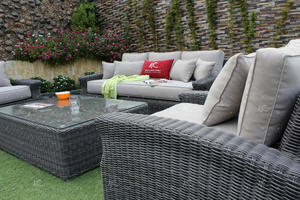 2018 diseño moderno al aire libre PE sofá de ratán sintético muebles de jardín de mimbre sala de estar Hotel Villa estilo clásico contemporáneo - Product Image 5