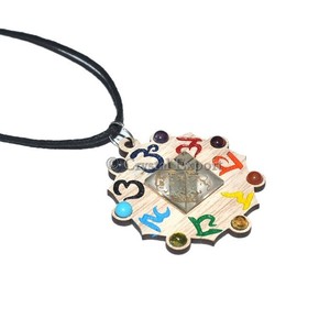 Seven Chakra With Crystal Quartz Pyramids Pendant - Product Image 1