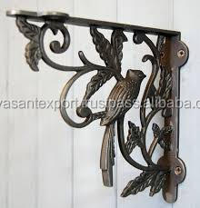 ชั้นวางของติดผนังทรงสามเหลี่ยมเดี่ยวแบบโบราณ ทำจากเหล็กหล่อและทองเหลือง ลายรูปนก สไตล์วินเทจ ช่างชิค แบบเรียบง่าย - Product Image 3