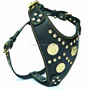 Large Custom Design <b>Dog</b> Harness Soft Genuine Leather Animal Outdoor Pet Training Party Harness Padded Sustainable LED Lights - Product Image 2