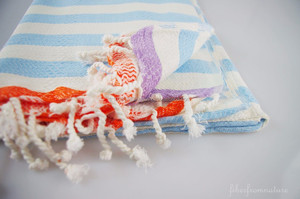 ชุดผ้าขนหนูชายหาดสำหรับซาวน่าสปาชายหาดฮัมมัมและห้องน้ำสไตล์ตุรกีคอลเลกชันสายรุ้ง - Product Image 3