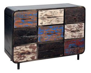 ตู้ไม้โอ๊คแท้สไตล์อินดัสเทรียล ปี 1950  ขอบไม้เก่า  เฟอร์นิเจอร์ครัวบ้าน  ตกแต่งด้วยกระจก  เหมาะสำหรับโรงแรม อพาร์ทเมนต์ ห้องนอน - Product Image 2