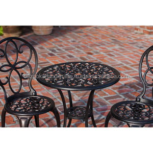 Ensemble de jardin, ensemble bistrot 3 pièces en aluminium moulé bronze antique, mobilier d'extérieur - Product Image 2