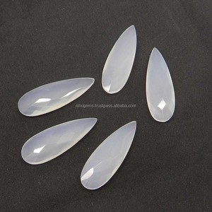 ลูกแพร์ตัด briolette สีขาวธรรมชาติ10X30มม. พลอยหลวมสำหรับทำเครื่องประดับ10.85ชิ้น - Product Image 2