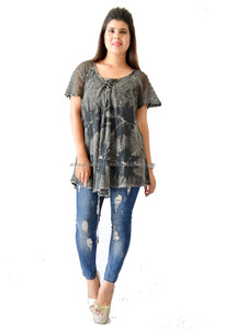 Short Eco-Friendly Washable Woven Lace Natural Waist <b>KAFTAN</b>/Coverup - Product Image 4