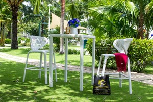 2018 Elegant PE Rattan Outdoor Furniture Set Modern Design <b>Bar</b> for Dining Hotel Courtyard & Gym Aluminum Frame Wicker Material - Product Image 6