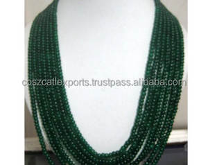 Collier de perles rondes en émeraude verte naturelle non traitée, réglable, certifié par une tierce partie - Product Image 3