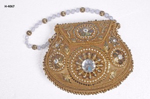 H4066 handmade metal clutch ladies gold or <b>silver</b> evening handbags clutches <b>tote</b> <b>bags</b> stone beaded party online shopping India - Product Image 2