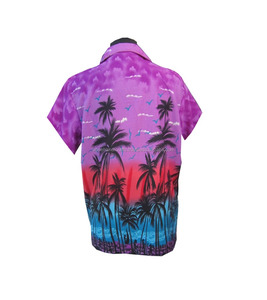 เสื้อเชิ้ตฮาวายของผู้ชายเสื้อ100% ผ้าโพลีเอสเตอร์คอกลมเสื้อลำลองแขนสั้นพิมพ์ลายดอกไม้งานตามสั่ง - Product Image 2