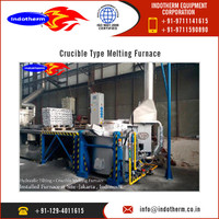 Fourneau à crouteau pour la fusion du cuivre, fiable, 500 kg par charge, à gaz, avec technologie de basculement hydraulique