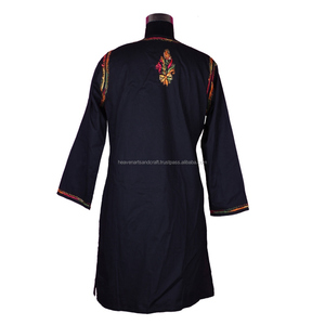 DRL008Chicken Embroidered Long Kurta <b>Indian</b> Cotton Tunic Floral <b>Top</b> Holiday Clothed Size S, M, L, XL, XXL - Product Image 2