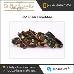 Trusted Exporter Supplying Elegant Leather <b>Bracelet</b> with <b>Strings</b> for Very Cheap Amount - Product Image 1