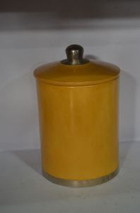 Caja marroquí decorativa cilíndrica hecha a mano, estucado con cuencos dorados pequeños para postres, plato de azúcar de cerámica, fes creativos para dulces - Product Image 3