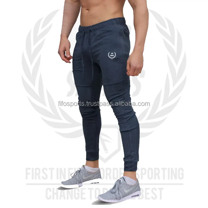 Mens joggers slim fit sweatpants cotton blank tracksuit bottoms wholesale tapered fit track pants
