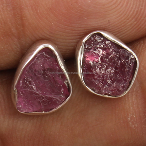 Best Seller Handcrafted Natural PINK <b>TOURMALINE</b> Gemstones 925 Sterling Silver Stud <b>Earrings</b> Engagement Wedding Anniversary Party - Product Image 1