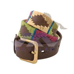 Cinturón de cintura de polo de cuero de vaca natural hecho a mano estilo argentino deportes-hilo Gaucho longitud personalizada cuero genuino para hombres - Product Image 1
