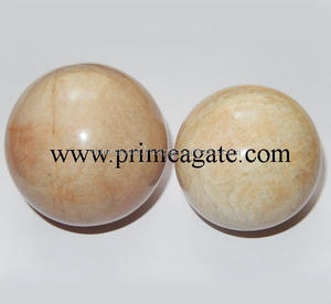 Hermosas bolas de piedra lunar en crema de piedras preciosas | Exportaciones de ágata Prime | India - Product Image 1