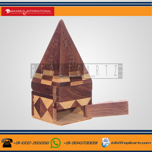 Nuevos quemadores de incienso de pirámide de madera árabe caliente, soporte de palo de incienso de madera, soporte de receptor de cenizas para aromaterapia, meditación, Yoga - Product Image 6