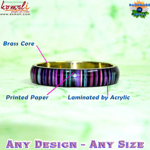 Brazalete Laminado Personalizado, Joyería de Papel y Latón, Brazalete de Bisutería - Product Image 2