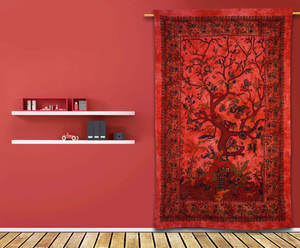 Indien arbre de vie tapisserie Hippie tenture murale couvre-lit bohème décoratif pique-nique couverture arbre tapisseries mur taille QUEEN - Product Image 5