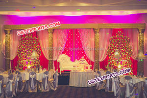 Asiatique De Fiber De Mariage Pilier Sculpté Ensemble de Scène De Scène De Mariage Indien Ensemble Moderne de Décoration De Scène De Mariage Fabricant - Product Image 2