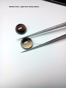 Cuarzo ahumado natural 12*12mm cabujón redondo venta al por mayor cabujón piedra preciosa Lisa suelta - Product Image 5