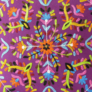 Funda de almohada de algodón estilo bohemio hecha a mano de 16x16 pulgadas, decoración India para el hogar, arte Suzani, técnica bordada, funda de cojín cuadrada - Product Image 2