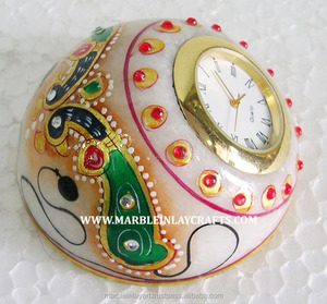 Poids de papier de peinture d'or de marbre avec l'horloge - Product Image 1