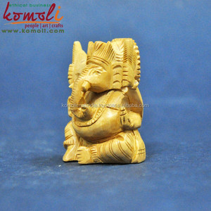 Vinayka Ganesh ของขวัญ,รูปปั้นพระพิฆเนศแกะสลักจากไม้ธรรมชาติ - Product Image 3