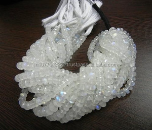 Piedras de luna de arcoíris, 3,5-4mm, facetadas, hebras de cuentas - Product Image 1